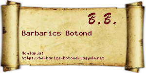 Barbarics Botond névjegykártya